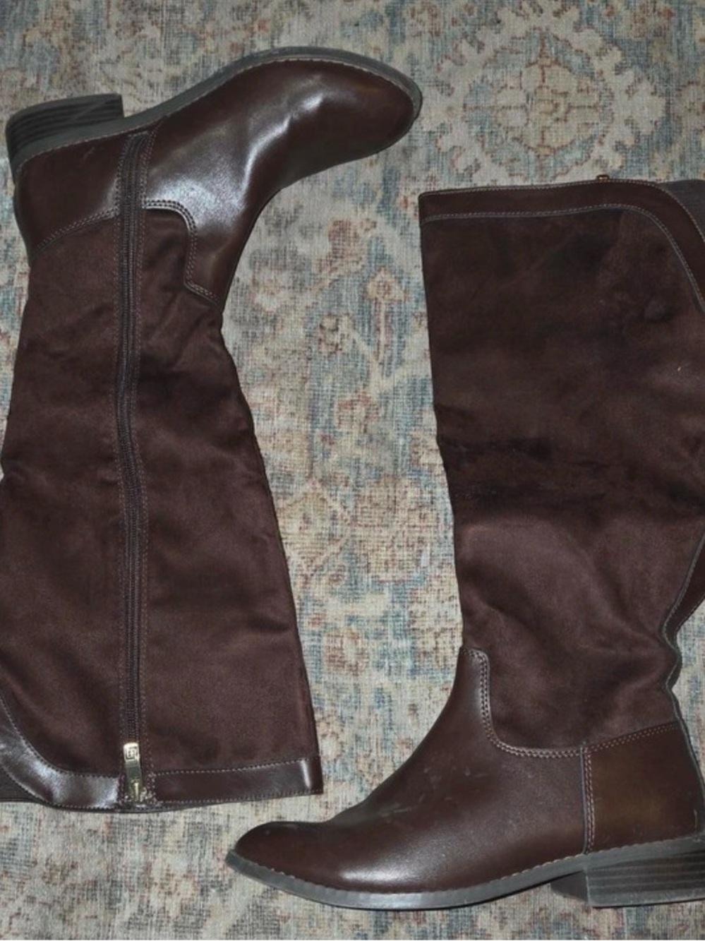 Liz Claiborne Tall Brown Leather & Suede Women's Riding Boots
